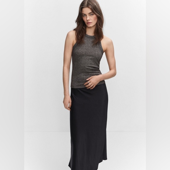 NWT MNG Mango Metallic ribbed top size Medium - Picture 1 of 11